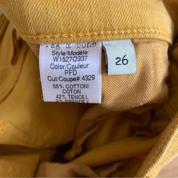 Rag & Bone Zipper Capri Skinny jeans Mustard Yellow - Picture 10 of 11